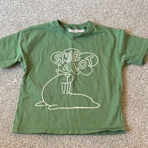 Zara Green Kids Shirt with Graphic Design